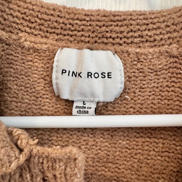 Pink Rose Size Large Grandmacore Cottage core Blush Pink Cropped - Picture 2 of 7